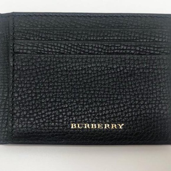 NWT BURBERRY LEATHER AND VINTAGE CANVAS CHECK CARD CASE WALLET WITH MONE… - Picture 4 of 6